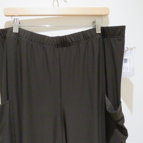 SYMPLI Flounce Relaxed Cargo Pants Wide Leg in Chocolate Lagenlook Size 18 NWT - Picture 5 of 12
